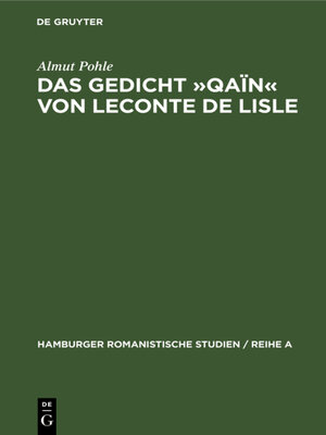 cover image of Das Gedicht »Qaïn« von Leconte de Lisle
